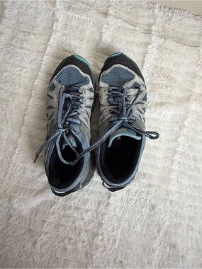 Merrell Light Blue and Black Trail Sneakers